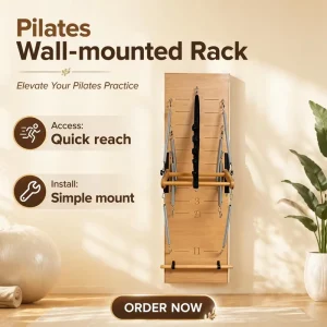 Home Gym Pilates Equipment Oak Wood Wall Mounted Rack W24 for Yoga Studio