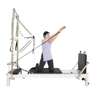 Home Gym Pilates Training Bed MJD W41 Aluminum Reformer Half Tower Adjustable Spring Resistance