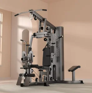 Home Gym Workout Station with Weight Stack and Pulley System