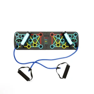 Home Multifunctional Portable Foldable Push-Up Board with Resistance Bands