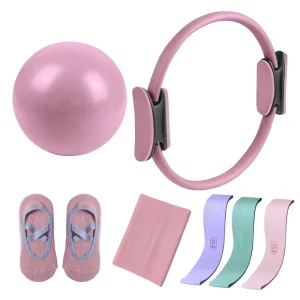 Home Pilates Equipment Set with Ring, Ball, and Resistance Bands