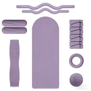 Home Pilates Kit with Non-Slip Yoga Mat, Massage Ball and Hand Grip Ring for Full-Body Training