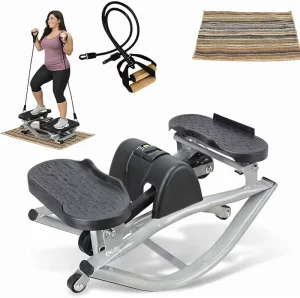 Home Rock Stepper U Stepper Twister Mini Pedal Stepper Machine with Mat and Ropes
