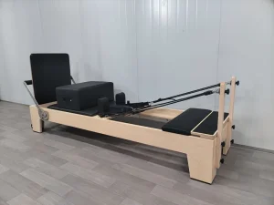 Home Studio Pilates Reformer Compact Maple Wood Low Noise Portable Adjustable Sliding Training Bed
