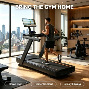 Home Treadmill with Rotating HD Touchscreen Display