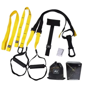 Home Use Fitness Exercise Suspension Trainer Set P3 Trx Adjustable Hanging Training Belt with Resistance Bands