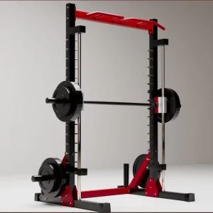 Home-Use Foldable Metal Smith Machine Squat Rack and Barbell for Multi-Functional Fitness and Weightlifting