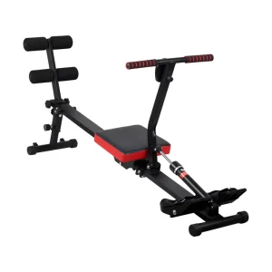 Home Use Indoor Air Rower with Hydraulic Cylinders Fan Resistance Black 120kg Max User Weight