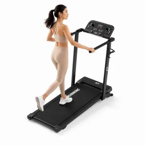 Home Use Manual Folding Treadmill Compact Portable Walking Machine with Adjustable Incline & Resistance Space Saving Design