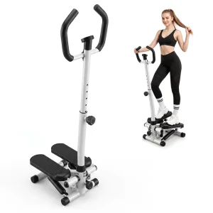 Home Use Mini Hydraulic Stair Climber Stepper with Steel Frame, Rear-Wheel Drive and Handrails