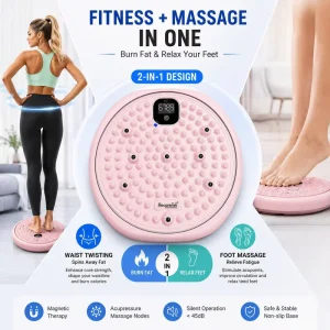 Home Waist Twister Exercise Board with Magnetic Acupressure Mat