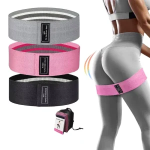 Home Workout Exercise Bands Set for Hips and Glutes Peach Elastic Fabric Resistance Bands