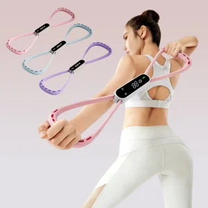Home Workout Travel Equipment Multifunction Timer Counting Portable Eco-Friendly Silicone Resistance Bands 25lb Medium