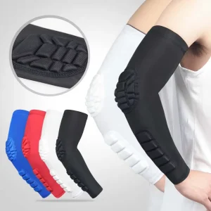 Honeycomb Padded Anti-Collision Pressure Anti-Slip Fitness Compression Arm Guard Elbow Pad Sleeves Brace