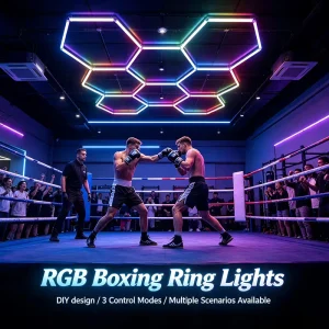 Honeycomb RGB Boxing Ring Lights for Training Halls and Competition Sites