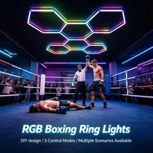 Honeycomb RGB LED Ceiling Lamp for Boxing Arena and Fight Gym