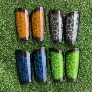 Honeycomb Shock Absorbing Resin EVA Football Shin Guards Lightweight Soccer Shin Pads for Adult Youth Training