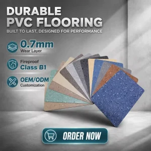 Hospital Homogeneous PVC Vinyl Flooring with Antimicrobial Surface for Clinical Environments