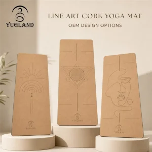 Hotel Cork Yoga Mat Custom Logo Non Slip Natural Rubber Pad for Wellness Gift