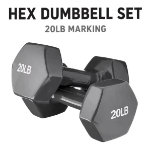 Household Vinyl Coated Dumbbell 90lb/36kg Capacity for Home Gym Strength Training