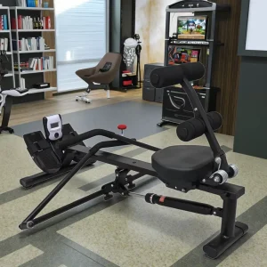 Hydraulic Multi-Function Indoor Aerobic Rowing Machine with Treadmill-Style Design for Home Exercise