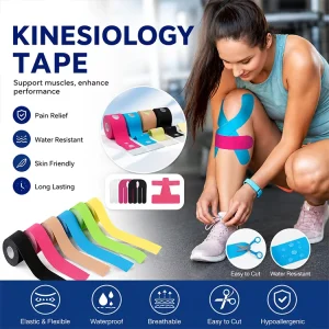 Hypoallergenic Cotton Blend Muscle Pain Relief Joint Support Kinesiology Tape 5m Unisex Precut Injury Recovery