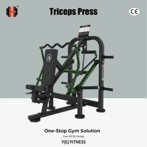Incline Seated Triceps Press with Independent Lever Arms Angled Back Support and Plate-Loading Posts