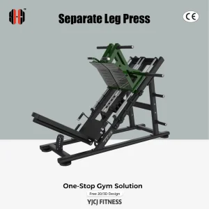 Independent Dual Track Leg Press With Split Foot Plates Shoulder Supports Side Loading Posts for Commercial Gyms
