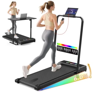 Indicator Light Electric Foldable Walking Pad Under Table Treadmill for Home with Incline Workout Equipments Speed t Treadmill