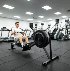 Indoor Anti-Wind Foldable Rowing Machine with Ergonomic Frame and Customizable Tension for Full-Body Aerobic Training