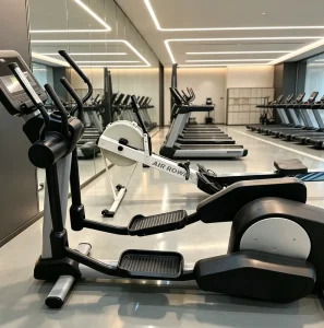Indoor Commercial Elliptical Exercise Machine With Heart Rate Sensor Multi Resistance Quiet Cardio Training Equipment