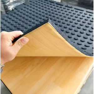 Indoor Gym Composite Rubber Flooring Tiles Wood Grain Non-Slip Soundproof