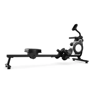 Indoor Manual Rowing Machine with Electronic Monitor, Phone Holder, and Adjustable Foot Straps