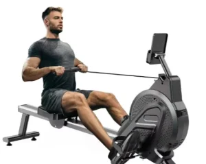 Indoor Steel Full-Body Air Rower with Fan for Home Workouts