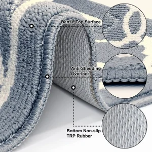 Indoor and Outdoor Entryway Door Mat with Rubber Backing, Non-Slip Absorbent Dirt-Resistant Machine-Washable
