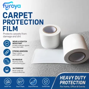 Industrial HDPE Protection Film Roll High Gloss Surface High Tensile for Carpet Flooring Construction Packaging