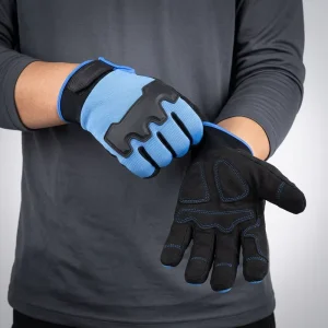 Industrial Heavy Duty Full Finger Adjustable Wrist Strap Non-Slip Touch Screen Fingertips Safety Gloves