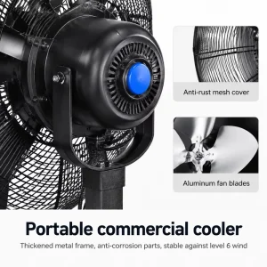 Industrial Outdoor Misting Fan 42L Mobile Water Spray Fan with Wheels for Warehouse Factory and Large Event Cooling