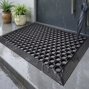 Industrial Rubber Floor Mat for Factories Workshops Hotels Kitchens 10mm Drainage Shift-Resistant Hollow Design