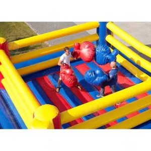 Inflatable Boxing Game with Large Boxing Gloves and Ring for Kids
