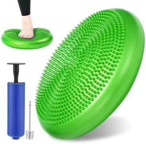 Inflatable Exercise Wobble Balance Disc Cushion with Pump for Classroom, Office, and Home