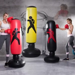 Inflatable Folding Kicking Bag Reflex Punching Bag for Kids Boxing Training