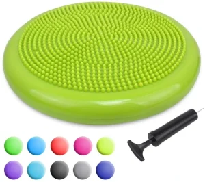 Inflatable Stability Wobble Cushion with Pump and Core Balance Disc for Fitness