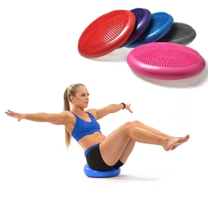Inflatable Wobble Balance Cushion for Knee and Ankle Training, Yoga, and Fitness