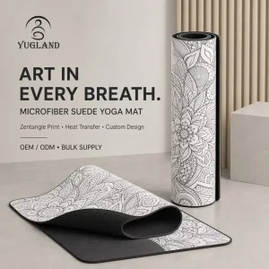 Institutional Suede Yoga Mat Non Slip Natural Rubber Pad Vendor