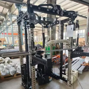 Integrated Functional Trainer Power Rack with Lat Pulldown, Low Row, Smith Machine, Cable Crossover, Dual Weight Stacks