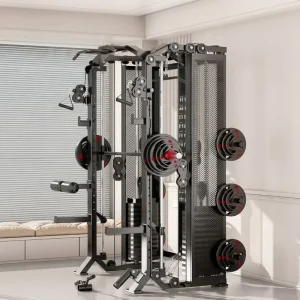 Integrated Welding Smith Power Rack with Weight Stack and Cable Crossover Cage