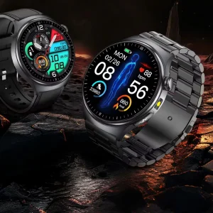 Intelligent Voice Assistant SOS ECG Electrocardiogram Body Fat BMI Smart Health Watch with IP68 Fitness Tracker Android