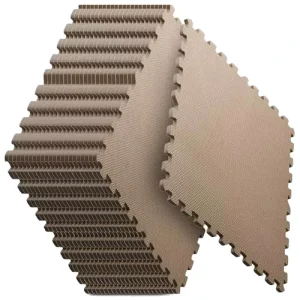 Interlocking Anti-Slip EVA Foam Gym Mat Tiles for Home Exercise and Kids Play Areas 24×24 Inch Blue Coffee