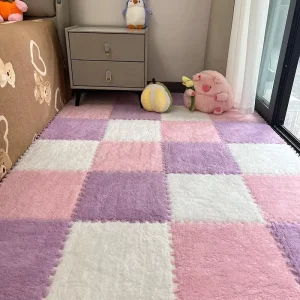 Interlocking EVA Puzzle Floor Mat Washable Plush Baby Play Mat